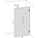 Evenes Walk-In glazen douchescherm, zeefdruk, volledige vloer, montage + stang, rond, 1380x2000x8mm Nieuw