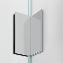 Evenes Walk-In glazen douchescherm, zeefdruk, volledige vloer, montage + stang, rond, 1480x2000x8mm Nieuw