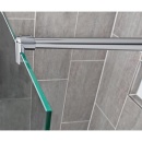 evenes Mampara de ducha de cristal Ennai con perfil mural + barra redonda 980x2000x8mm cristal templado de seguridad con ETC NUEVO