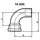 Hermann Schmidt Tempergussfitting verzinkt Nr.1A kurzer Bogen I/A d = 2 NEU