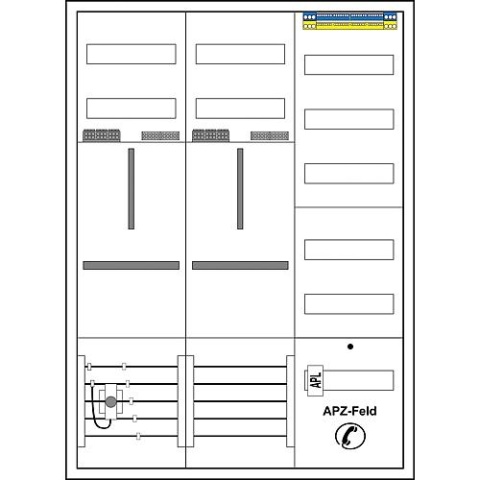 F-tronic Armoire complète ZE116APZ-TVEHZ,2compteurs-3points HZ,1partief.5rangs.APZ-emplacement 7120745 NOUVEAU