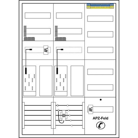 F-tronic armario completo EHZ61APZ-TCEHZ, 2 contadores eHZ, 1 distribuidor f.5-fila, APZ place 7120843 NUEVO