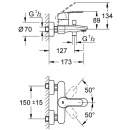 GROHE Eurostyle Cosmopolitan surface-mounted bath mixer Projection 173 mm chrome 33591002 NEW