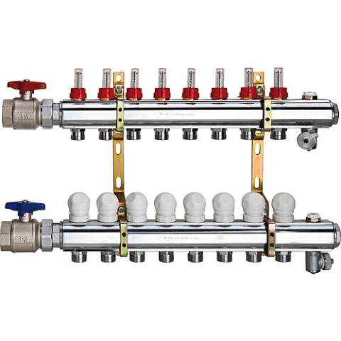 te-sa messing vloerverwarmingsverdeler 11/4 x 5 verwarmingskringen Nieuw