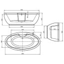 Evenes Bathtub FULL WxHxD:1800x600x940mm freestanding New