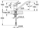 Evenes Spültischmischer Top II verchromt, schwenkbarer Auslauf Ausladung 225 mm NEU