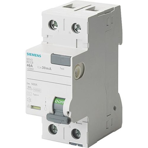 Siemens RCD, 2-biegunowy, typ A, 25A, 30mA, 5SV3312-6 5SV3312-6 NOWOŚĆ