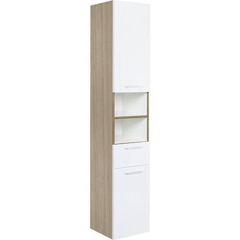 evenes Colonna ESTRA 2 ante 1 cassetto Larice e bianco Hgl. stop sinistro 350x1850x370 mm NUOVO