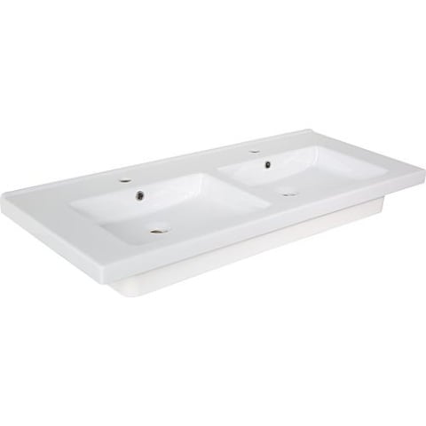 Evenes doppio lavabo TRENDY LxHxP:1210x155x510mm con 2 fori per rubinetto Nuovo