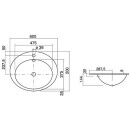 Alape inbouwwastafel EB.O600H 600 x 500mm, wit 21040000 NIEUW