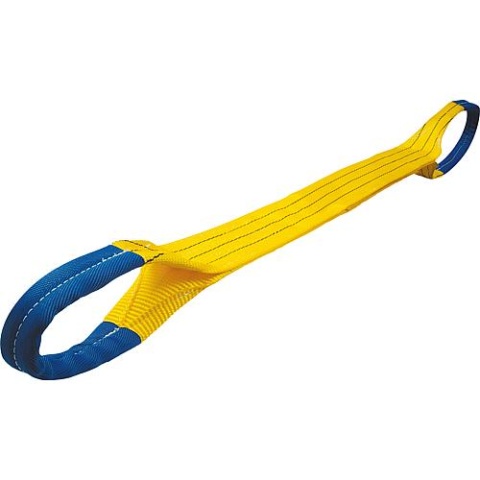 Cinghie di sollevamento in poliestere Dolezych, giallo DIN 61360/EN 1492-1, a due strati, larghezza 100 x 9 mm, lunghezza utile 3,0 m NUOVO