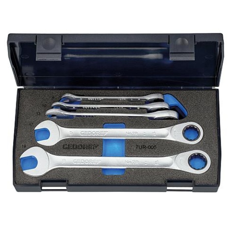 GEDORE open-end spanner set with ring ratchet 5-piece (G) 2297434 NEW