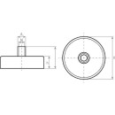 pinza magnetica piatta beloh con nastro filettato temperatura di esercizio max. 200°C dim. 80 x 34 mm, 1 pezzo BM 31.033 NUOVO