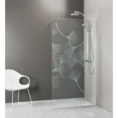 Evenes Inloop glazen douche met ETC en wandprofiel+stang rond, 680x2000x8mm ESG U Nieuw