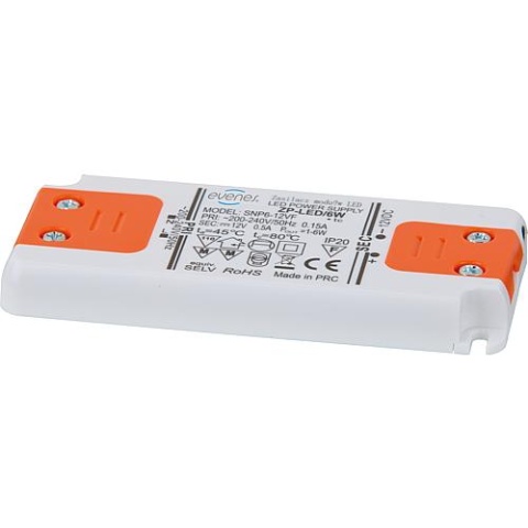 Transformador Evenes para bombillas LED 12V DC, 15W, diseño plano IP20, 128x51x14mm NUEVO