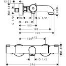 hansgrohe termostato per vasca da bagno Ecostat 1001 CL proiezione 182 mm cromo NUOVO
