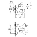 GROHE AP bath mixer Bauflow Projection 131 mm chrome NEW