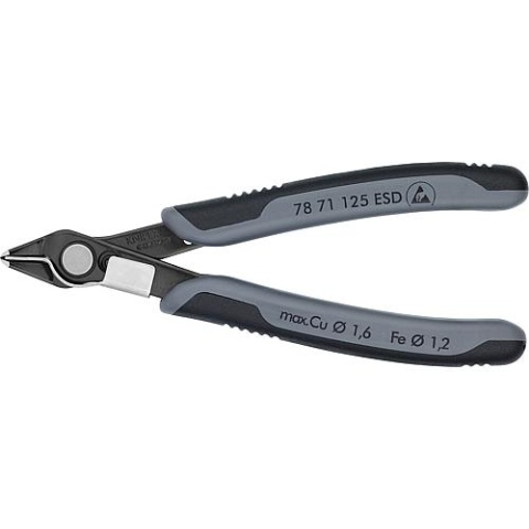 KNIPEX Electronic Super-Knips ESD Spezial-Werkzeugstahl brüniert 64HRC mit Drahtklemme Länge 125mm 78 71 125 ESD NEU