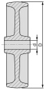 Blickle plastic wheel made of polyamide PO 150/20G, max. load 400kg, wheel Ø 150mm, axle hole Ø 20mm PO 150/20G NEW